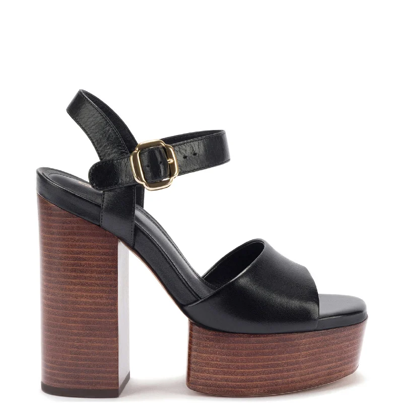 Women's Sandals with a Wedge Heel and a Tassel Detail in Orange for a Trendy LookVanessa Platform Sandal In Black Leather Women's Sandals with a Wedge Heel and a Tassel Detail in Orange for a Trendy LookVanessa Platform Sandal In Black Leather
