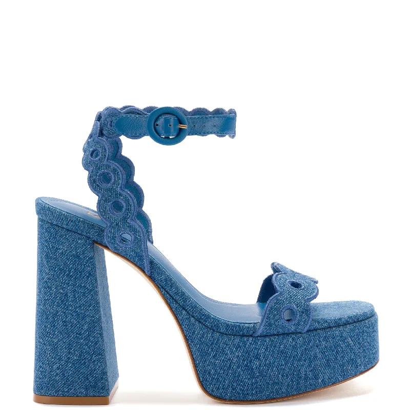 Women's Cork - Soled Espadrille Sandals with a Rope - Trimmed Upper in Navy for a Summer VibeDolly Broderie Sandal In Blue Stoned Denim Women's Cork - Soled Espadrille Sandals with a Rope - Trimmed Upper in Navy for a Summer VibeDolly Broderie Sandal In Blue Stoned Denim