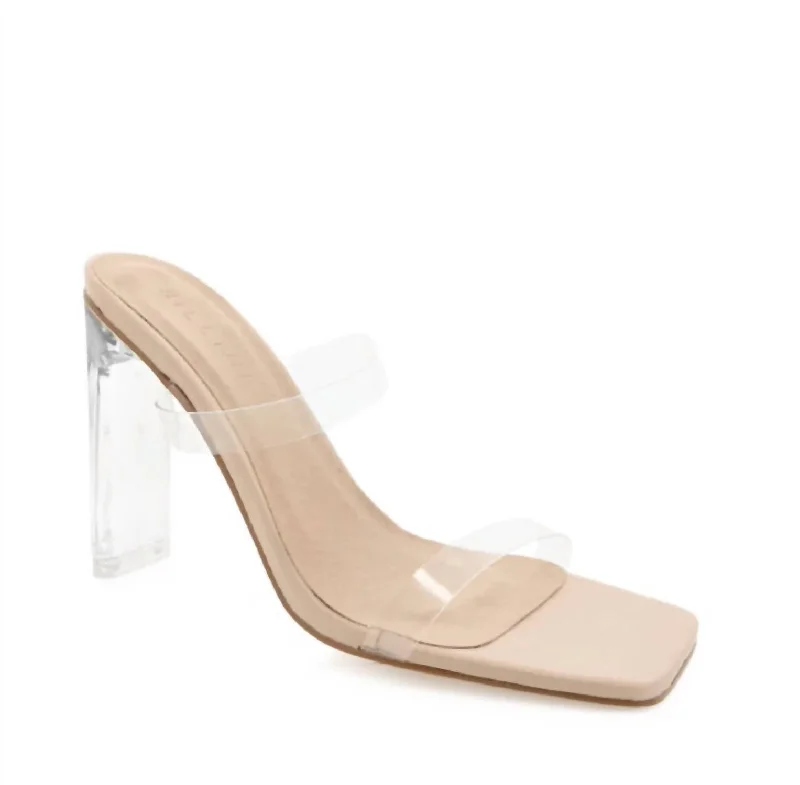 Child - Friendly Women's Sandals with a Secure Buckle in Purple for Moms on the GoCaelan Clear Heel In Nude Child - Friendly Women's Sandals with a Secure Buckle in Purple for Moms on the GoCaelan Clear Heel In Nude