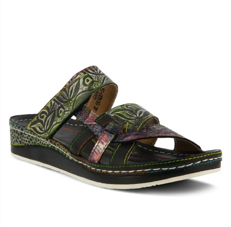 Child - Friendly Women's Sandals with a Secure Buckle in Purple for Moms on the GoCaiman Slide Sandal In Black Child - Friendly Women's Sandals with a Secure Buckle in Purple for Moms on the GoCaiman Slide Sandal In Black