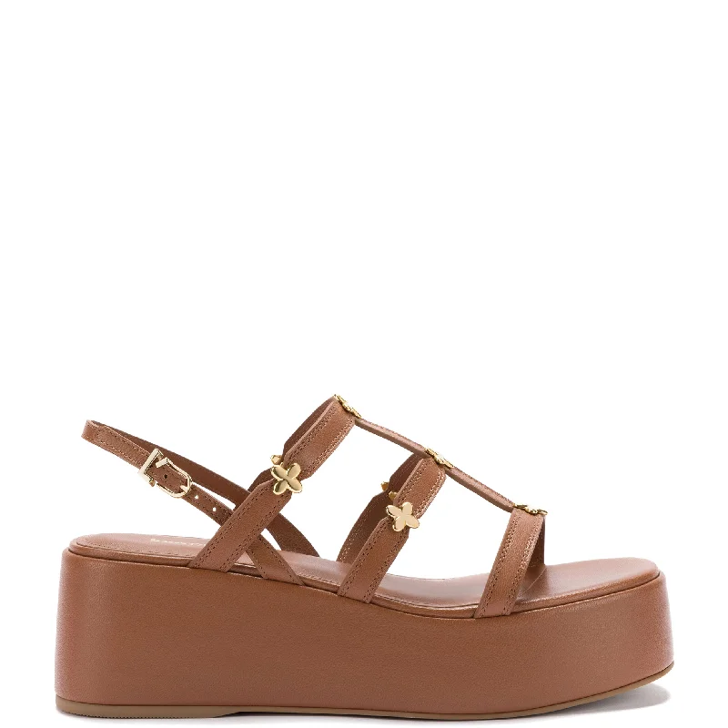 Shock - Absorbing Women's Sandals with a Soft Insole in Black for Active LifestylesHarmony Flatform Sandal In Caramel Leather Shock - Absorbing Women's Sandals with a Soft Insole in Black for Active LifestylesHarmony Flatform Sandal In Caramel Leather