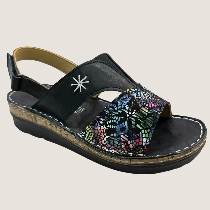 Women's Sandals with a Glitter - Coated Strap in Gold for a Sparkly Summer OutfitWomen's Sandals with a Glitter - Coated Strap in Gold for a Sparkly Summer OutfitCassini Mesa Sandal