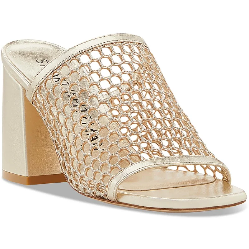 Women's Sandals with a Glitter - Coated Strap in Gold for a Sparkly Summer OutfitCAYMAN 85 BLOCK Womens Square toe Block heel Slide Sandals Women's Sandals with a Glitter - Coated Strap in Gold for a Sparkly Summer OutfitCAYMAN 85 BLOCK Womens Square toe Block heel Slide Sandals