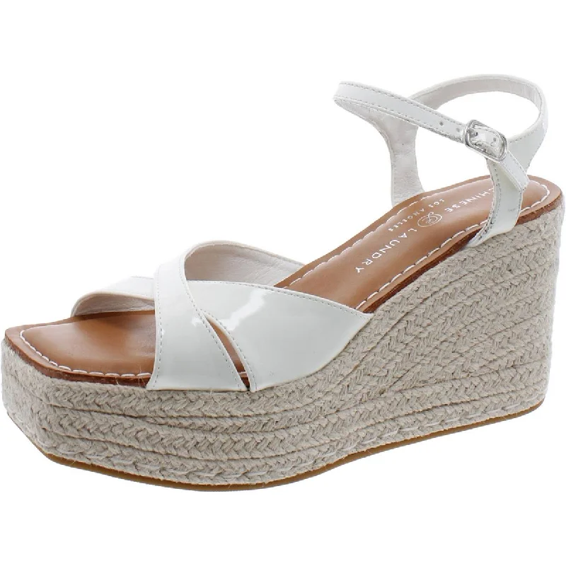 Adjustable Strap Women's Sandals with a Padded Heel in Pink for a Custom FitChinese Laundry Womens Patent Leather Open Toe Wedge Sandals