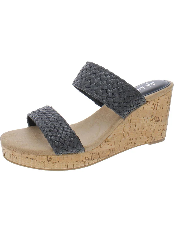 Women's Sandals with a Floral - Printed Upper in Pink for a Feminine Spring LookDaliaa Womens Faux Leather Woven Wedge Sandals