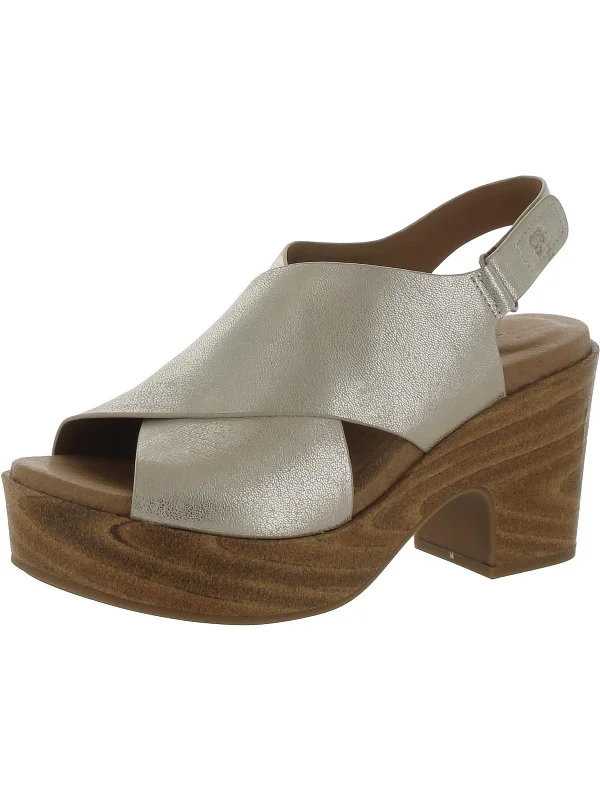 Women's Flat Slide Sandals with a Memory Foam Insole in White for All - Day ComfortDani Cross Womens Metallic Leather Round Toe Platform Sandals Women's Flat Slide Sandals with a Memory Foam Insole in White for All - Day ComfortDani Cross Womens Metallic Leather Round Toe Platform Sandals