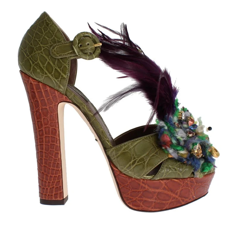 Sustainable Women's Recycled Material Sandals in Beige for Eco - Conscious ShoppersSustainable Women's Recycled Material Sandals in Beige for Eco - Conscious ShoppersDolce & Gabbana  Crystal Platform Women's Sandals
