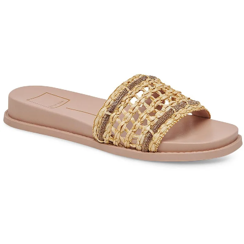 Child - Friendly Women's Sandals with a Secure Buckle in Purple for Moms on the GoChild - Friendly Women's Sandals with a Secure Buckle in Purple for Moms on the GoDolce Vita Womens Gwenn Raffia Slip On Slide Sandals