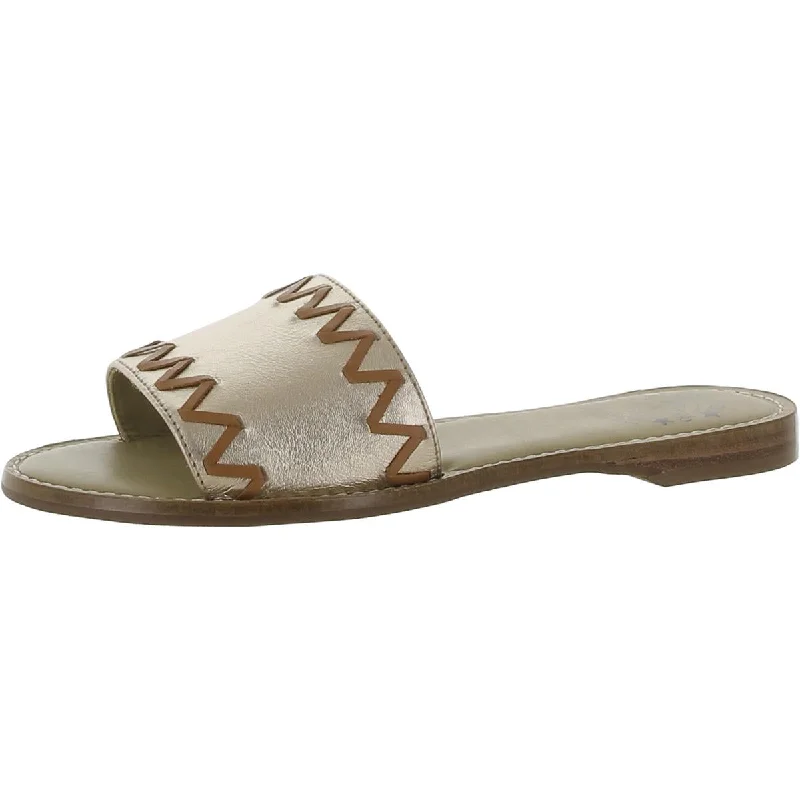 Waterproof Women's Rubber Beach Sandals with Arch Support in Blue for Water ActivitiesWaterproof Women's Rubber Beach Sandals with Arch Support in Blue for Water ActivitiesDriver Club USA Womens Malibu Leather Metallic Slide Sandals