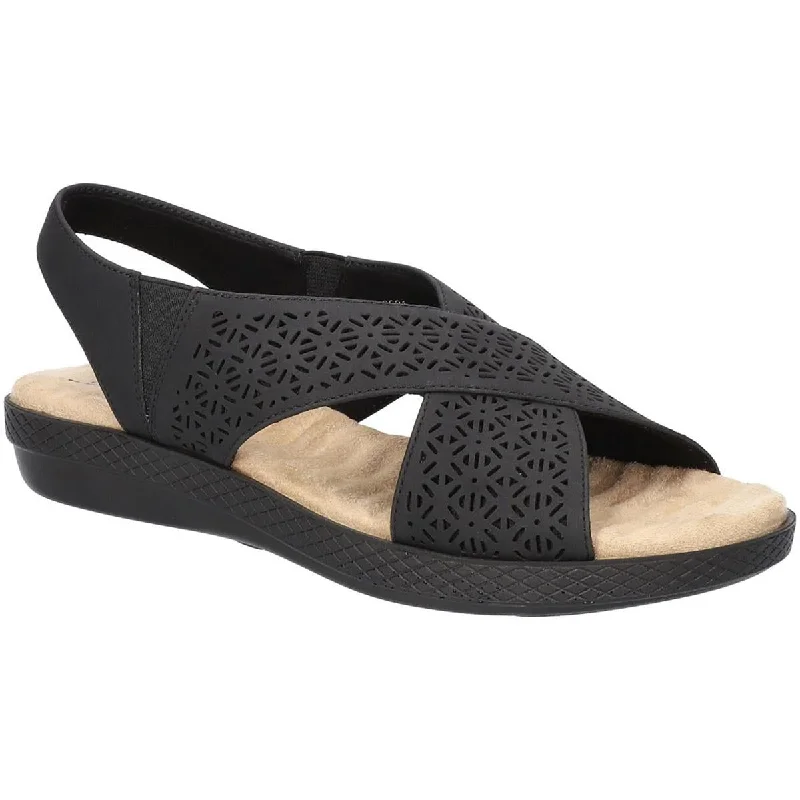 Plus Size Women's Wide - Width Platform Sandals in Black for Added Comfort and HeightEasy Street Womens Claudia Slip On Open Toe Slingback Sandals