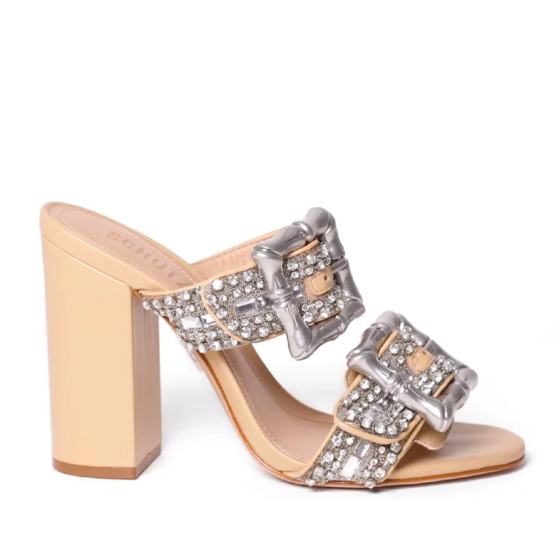 Women's Ankle - Strap Sandals with a Block Heel in Red for a Sophisticated StyleEnola Shine Leather Sandal Women's Ankle - Strap Sandals with a Block Heel in Red for a Sophisticated StyleEnola Shine Leather Sandal
