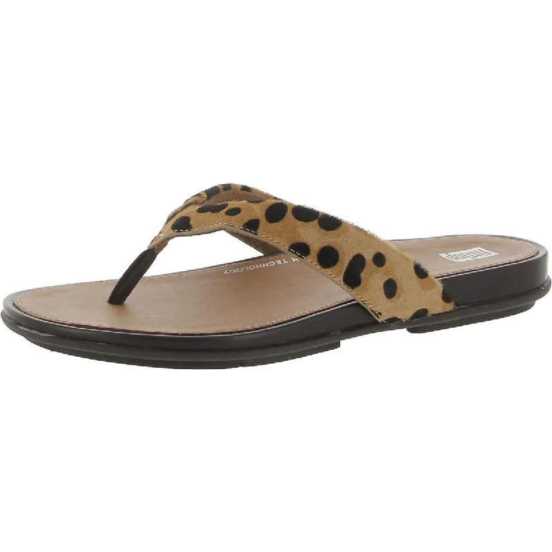 Women's Rhinestone - Embellished Open - Toe Sandals in Silver for a Glamorous Party LookFitflop Womens Gracie Leopard Calf Hair Slip On Flip-Flops