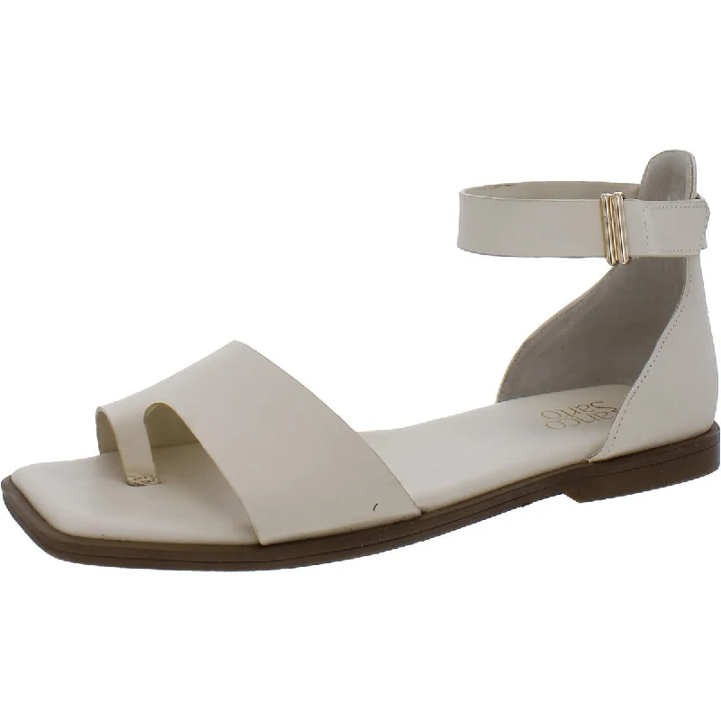 Women's Sandals with a Glitter - Coated Strap in Gold for a Sparkly Summer OutfitWomen's Sandals with a Glitter - Coated Strap in Gold for a Sparkly Summer OutfitFranco Sarto Womens Miras Leather Toe Loop Ankle Strap