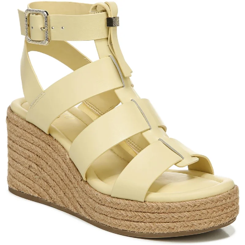 Women's Cork - Soled Espadrille Sandals with a Rope - Trimmed Upper in Navy for a Summer VibeFranco Sarto Womens Palms Buckle Gladiator Wedge Sandals