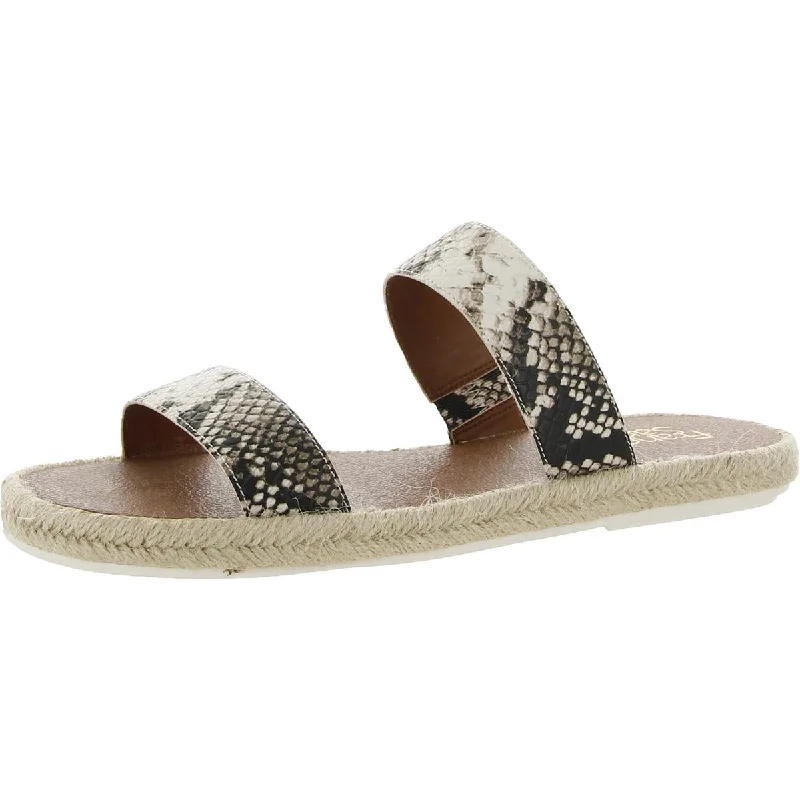 Women's Sandals with a Glitter - Coated Strap in Gold for a Sparkly Summer OutfitFranco Sarto Womens Posie 2 Faux Leather Slip-On Slide Sandals