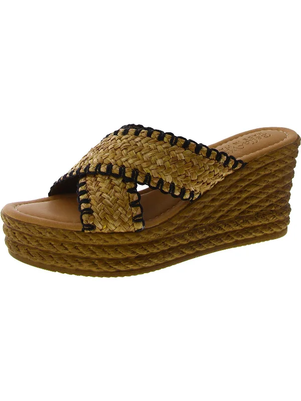 Plus Size Women's Wide - Width Platform Sandals in Black for Added Comfort and HeightGeo-Italy Womens Woven Slip On Wedge Sandals Plus Size Women's Wide - Width Platform Sandals in Black for Added Comfort and HeightGeo-Italy Womens Woven Slip On Wedge Sandals