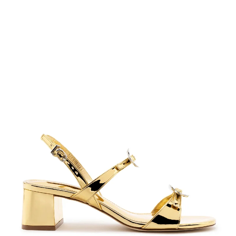 Women's Cork - Soled Espadrille Sandals with a Rope - Trimmed Upper in Navy for a Summer VibeTinx Block In Gold Specchio