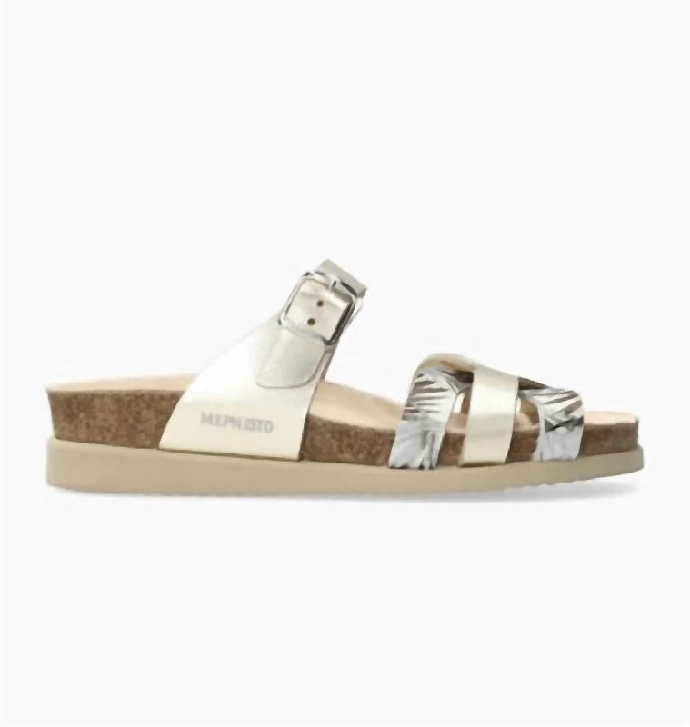Women's Sandals with a Glitter - Coated Strap in Gold for a Sparkly Summer OutfitHelma Woven Slide In Metallic Women's Sandals with a Glitter - Coated Strap in Gold for a Sparkly Summer OutfitHelma Woven Slide In Metallic