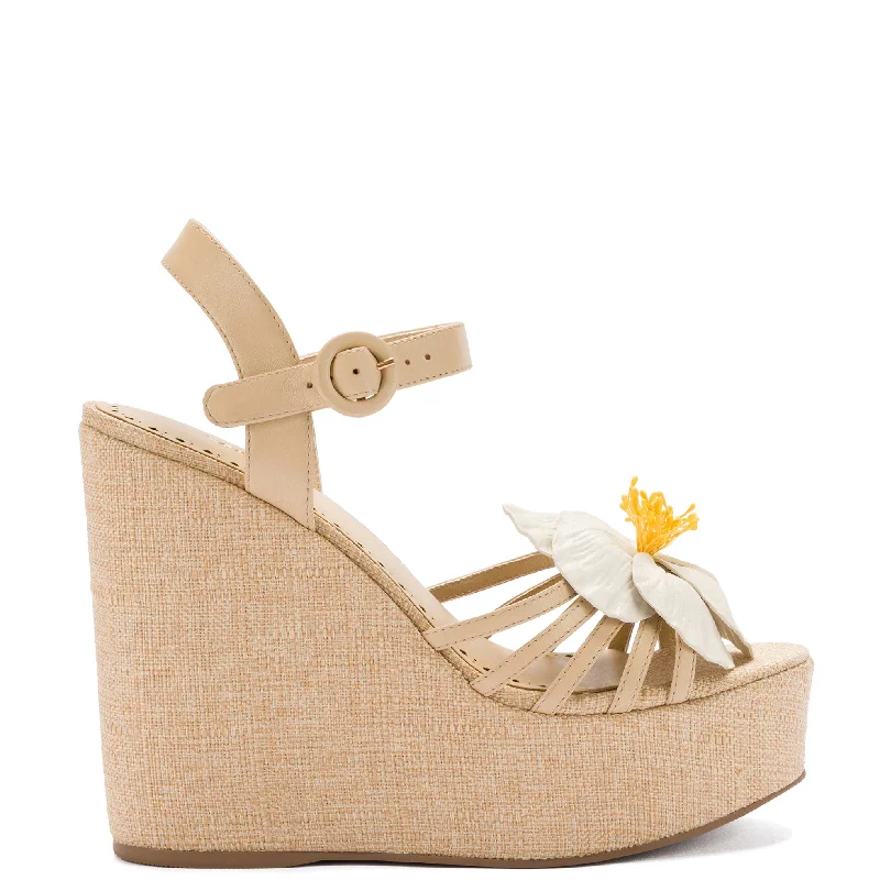 Plus Size Women's Wide - Width Platform Sandals in Black for Added Comfort and HeightMagnolia Wedge In Ivory Leather Plus Size Women's Wide - Width Platform Sandals in Black for Added Comfort and HeightMagnolia Wedge In Ivory Leather