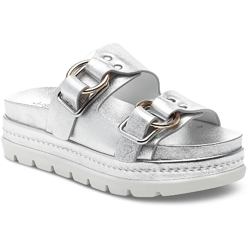 Silver Metallic Leather