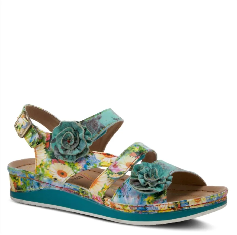 Elastic - Strap Women's Sandals with a Padded Toe in Teal for Easy On - and - OffJoelina Dazi Adjustable Walking Sandal In Turquoise Elastic - Strap Women's Sandals with a Padded Toe in Teal for Easy On - and - OffJoelina Dazi Adjustable Walking Sandal In Turquoise