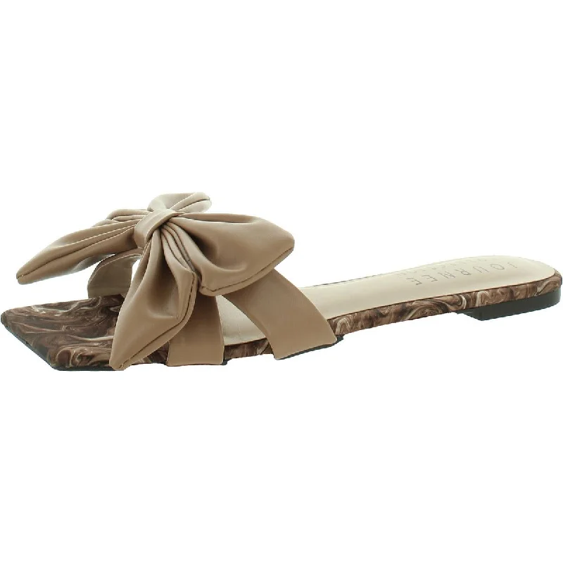Women's Ankle - Strap Sandals with a Block Heel in Red for a Sophisticated StyleWomen's Ankle - Strap Sandals with a Block Heel in Red for a Sophisticated StyleJournee Collection Womens Faux Leather Flat Slide Sandals
