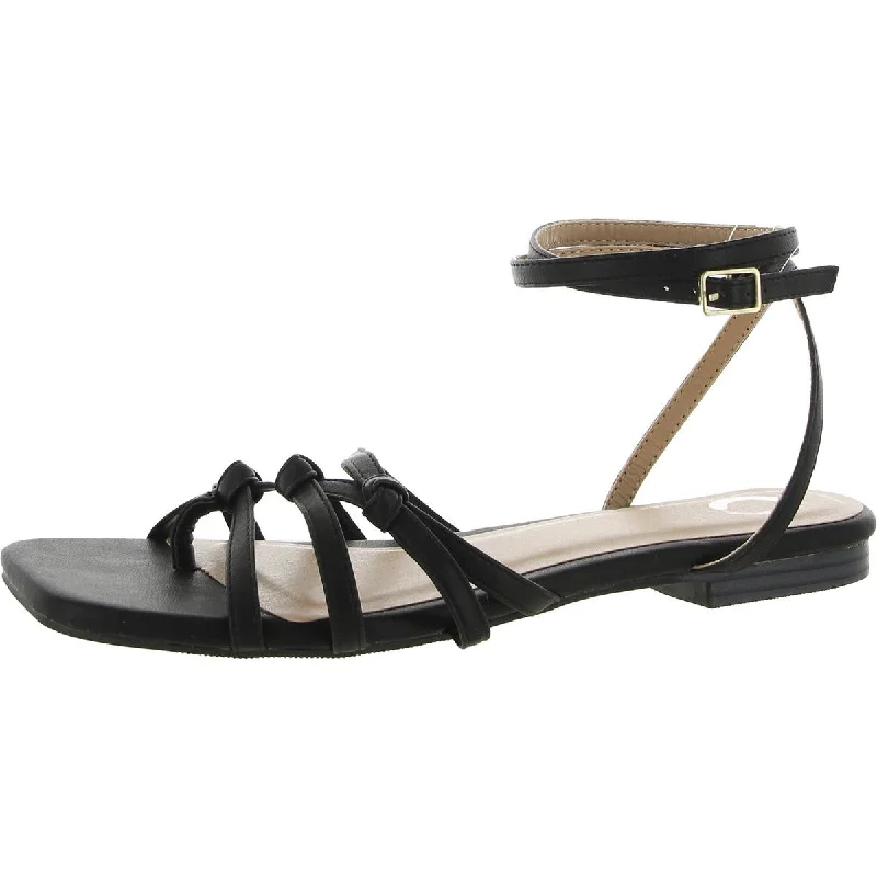 Women's Strappy Gladiator Sandals with Buckle Closures in Tan for a Boho LookJournee Collection Womens Open Toe Ankle Strap Strappy Sandals