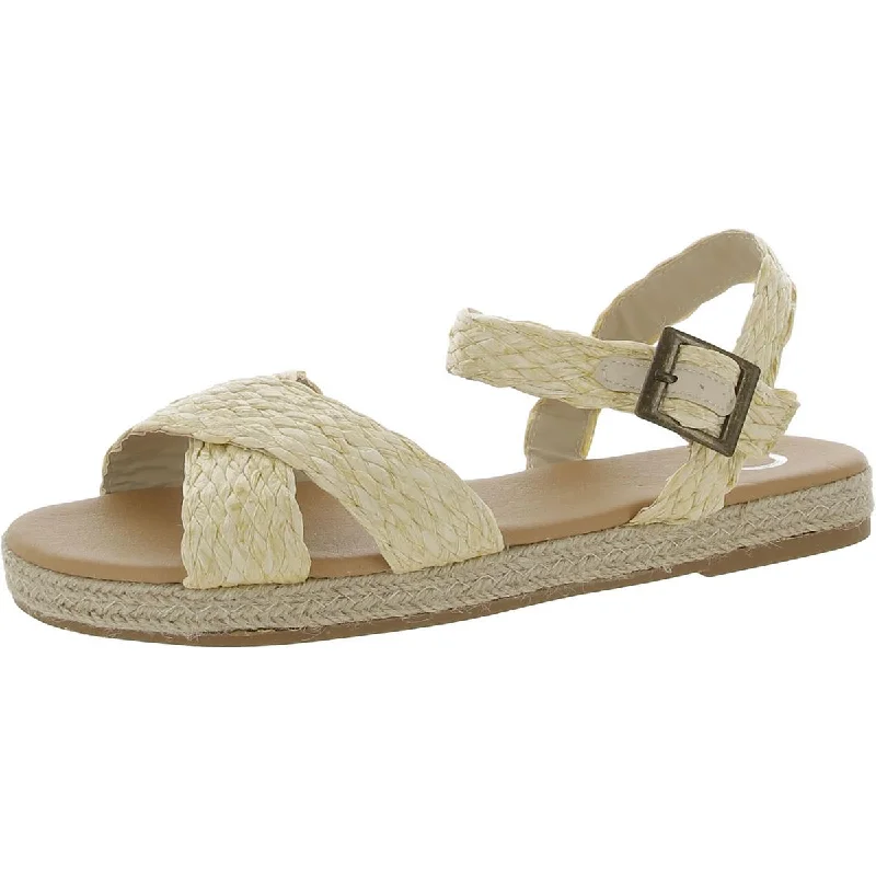 Waterproof Women's Rubber Beach Sandals with Arch Support in Blue for Water ActivitiesJournee Collection Womens Raffia Espadrille Ankle Strap