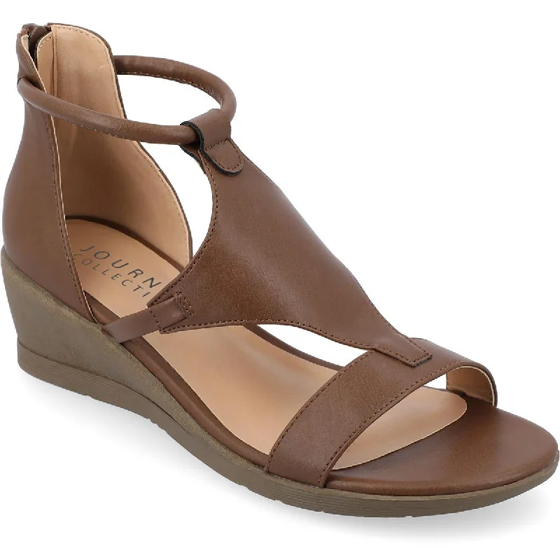 Women's Strappy Gladiator Sandals with Buckle Closures in Tan for a Boho LookWomen's Strappy Gladiator Sandals with Buckle Closures in Tan for a Boho LookJournee Collection Womens Trayle Patent T Strap Wedge Sandals