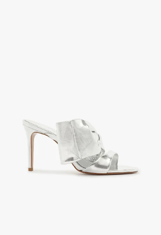 Elastic - Strap Women's Sandals with a Padded Toe in Teal for Easy On - and - OffJudy High Smashed Metallic Sandal