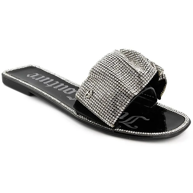 Women's Sandals with a Glitter - Coated Strap in Gold for a Sparkly Summer OutfitWomen's Sandals with a Glitter - Coated Strap in Gold for a Sparkly Summer OutfitJuicy Couture Womens Hollyn Embellished Slip-On Slide Sandals