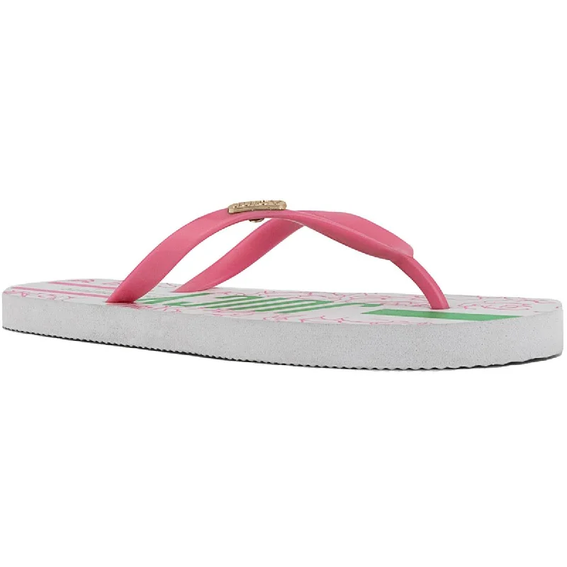 Women's Sandals with a Floral - Printed Upper in Pink for a Feminine Spring LookWomen's Sandals with a Floral - Printed Upper in Pink for a Feminine Spring LookJuicy Couture Womens Solo Rubber Flip-Flops