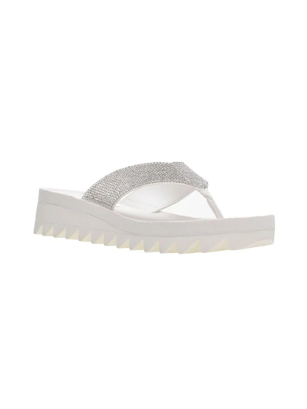 Women's Cork - Soled Espadrille Sandals with a Rope - Trimmed Upper in Navy for a Summer VibeWomen's Cork - Soled Espadrille Sandals with a Rope - Trimmed Upper in Navy for a Summer VibeKalabasas Womens cushion insole lugged sole Flip-Flops