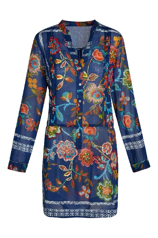 Women's Sandals with a Floral - Printed Upper in Pink for a Feminine Spring LookKikiSol Artisan Royal Blue Embellished Floral Tunic Women's Sandals with a Floral - Printed Upper in Pink for a Feminine Spring LookKikiSol Artisan Royal Blue Embellished Floral Tunic