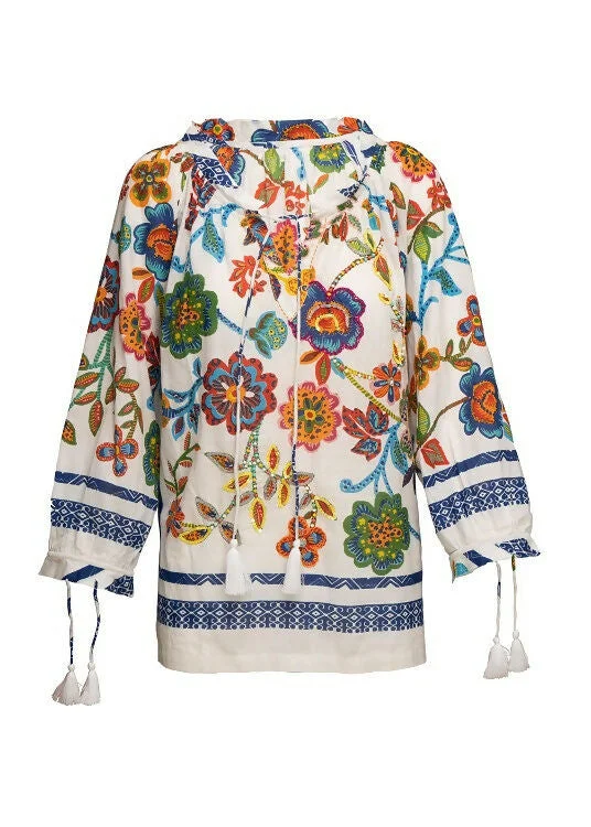 Women's Thong Sandals with a Beaded Design in Multicolor for a Beachy AestheticKikiSol Artisan White Embroidered Floral Short Tassel Top Women's Thong Sandals with a Beaded Design in Multicolor for a Beachy AestheticKikiSol Artisan White Embroidered Floral Short Tassel Top