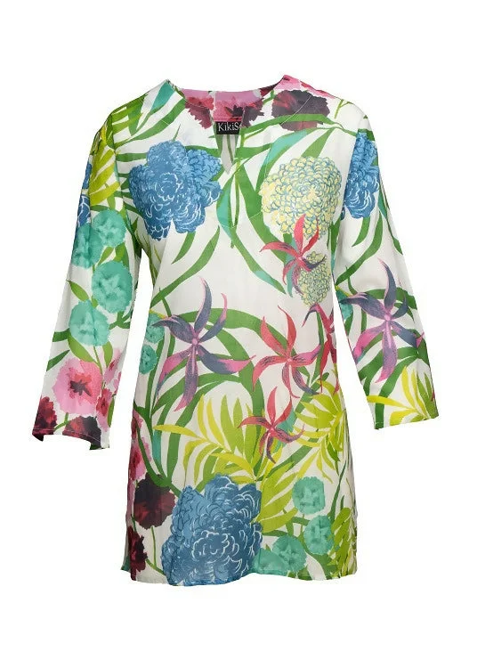 Anti - Slip Women's Sandals with a Grooved Sole in Green for Outdoor AdventuresKikiSol White Hydrangea Tunic Anti - Slip Women's Sandals with a Grooved Sole in Green for Outdoor AdventuresKikiSol White Hydrangea Tunic