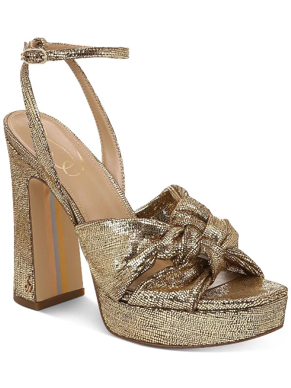 Women's Rhinestone - Embellished Open - Toe Sandals in Silver for a Glamorous Party LookWomen's Rhinestone - Embellished Open - Toe Sandals in Silver for a Glamorous Party LookKristen Womens Knot-Front Platform Sandals