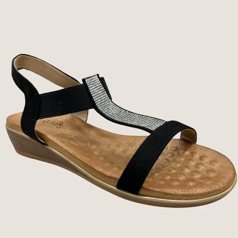 Plus Size Women's Wide - Width Platform Sandals in Black for Added Comfort and HeightPlus Size Women's Wide - Width Platform Sandals in Black for Added Comfort and HeightLaguna Quays Vino Sandal