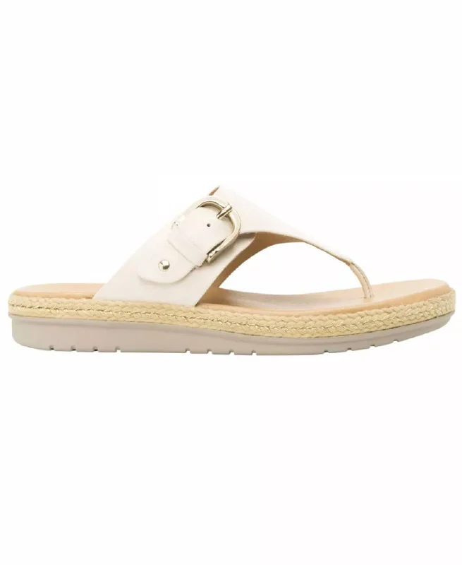 Waterproof Women's Rubber Beach Sandals with Arch Support in Blue for Water ActivitiesLeather Thong Sandals In Beige