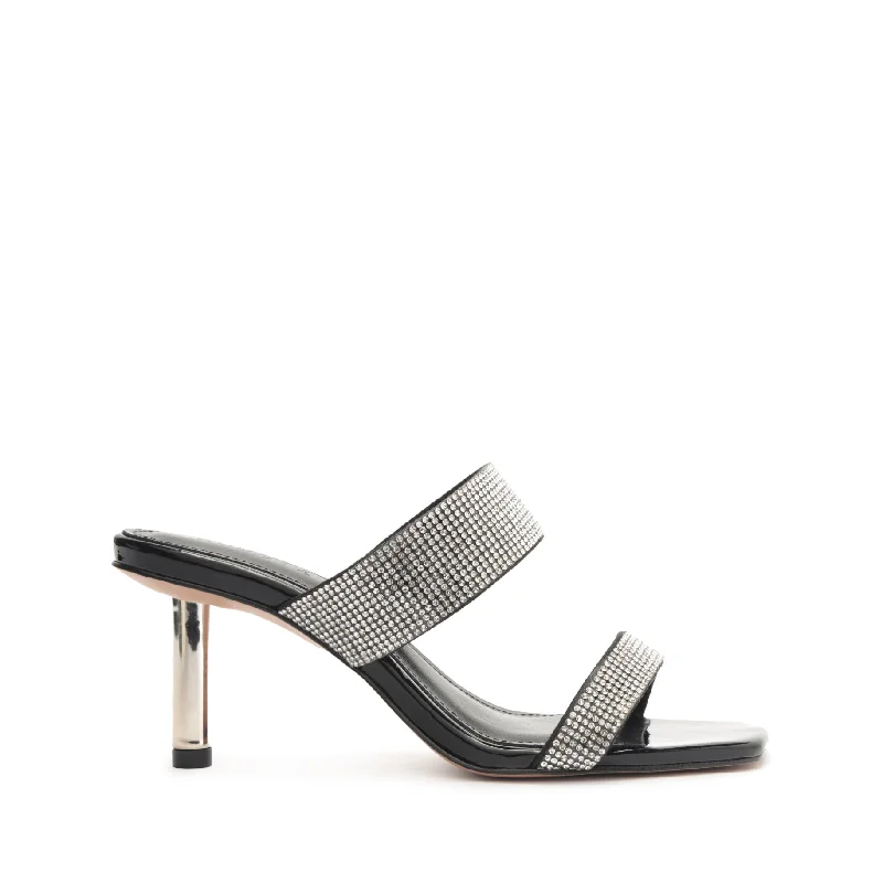 Elastic - Strap Women's Sandals with a Padded Toe in Teal for Easy On - and - OffLiam Mid Metallic Nappa Leather Sandal