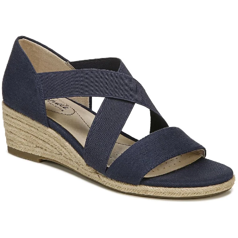 Sustainable Women's Recycled Material Sandals in Beige for Eco - Conscious ShoppersSustainable Women's Recycled Material Sandals in Beige for Eco - Conscious ShoppersLifeStride Womens Siesta Str Canvas Slip On Wedge Sandals