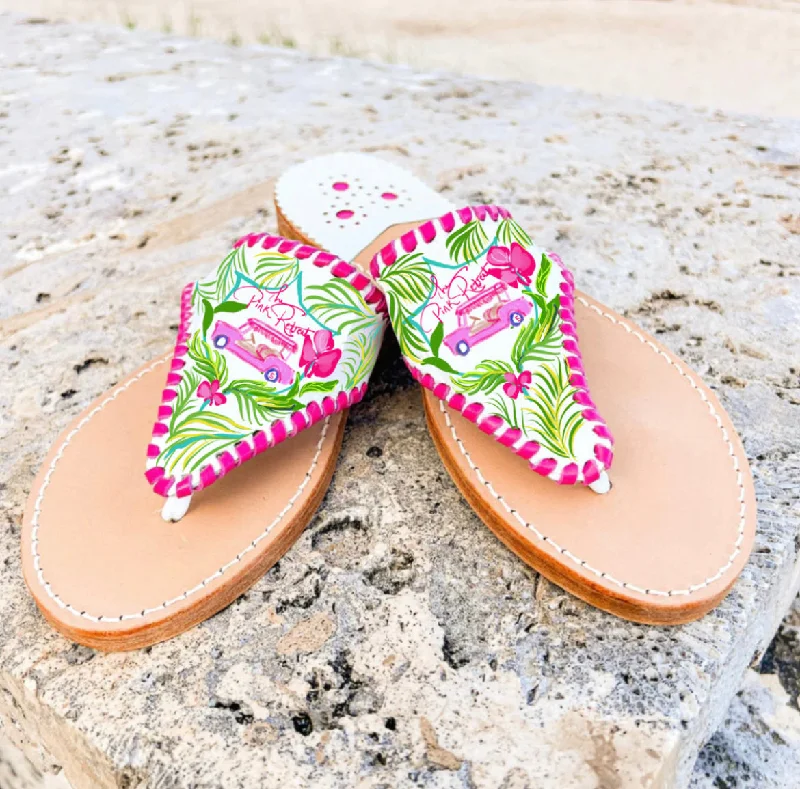 Women's Sandals with a Floral - Printed Upper in Pink for a Feminine Spring LookLimited Edition | The Pink Retreat Sandals Women's Sandals with a Floral - Printed Upper in Pink for a Feminine Spring LookLimited Edition | The Pink Retreat Sandals