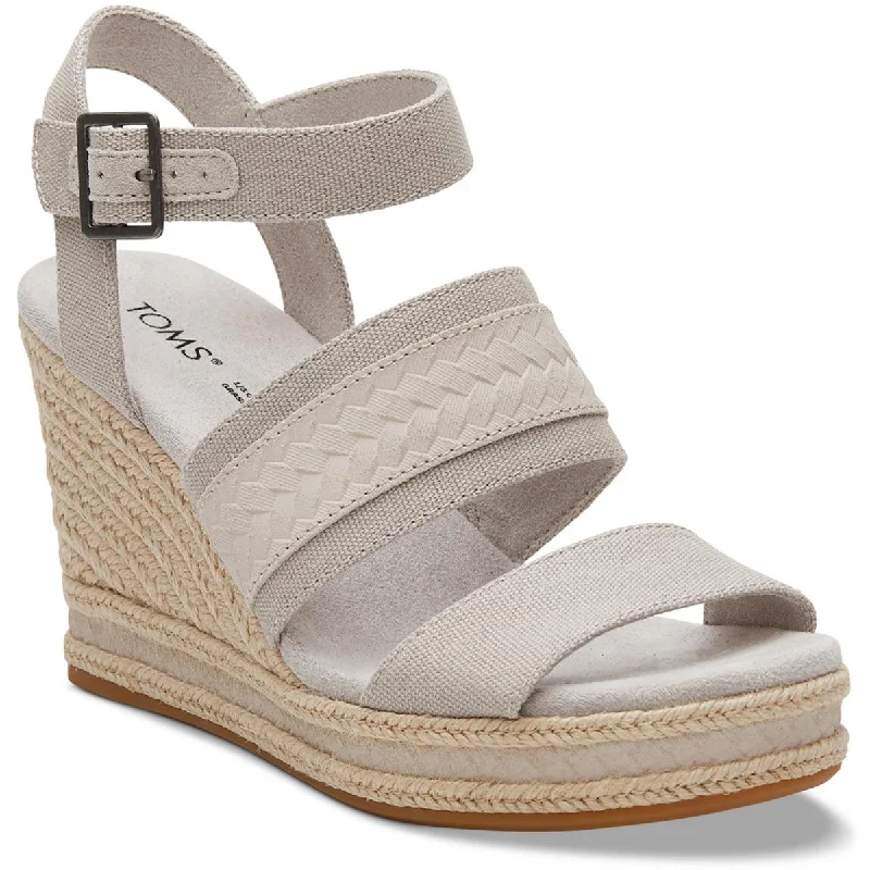 Women's Sandals with a Glitter - Coated Strap in Gold for a Sparkly Summer OutfitMadelyn Womens Strappy Buckle Wedge Sandals Women's Sandals with a Glitter - Coated Strap in Gold for a Sparkly Summer OutfitMadelyn Womens Strappy Buckle Wedge Sandals