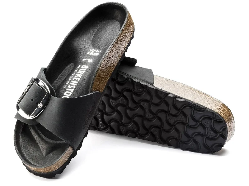Women's Ankle - Strap Sandals with a Block Heel in Red for a Sophisticated StyleBirkenstock: Madrid Big Buckle in Black Women's Ankle - Strap Sandals with a Block Heel in Red for a Sophisticated StyleBirkenstock: Madrid Big Buckle in Black