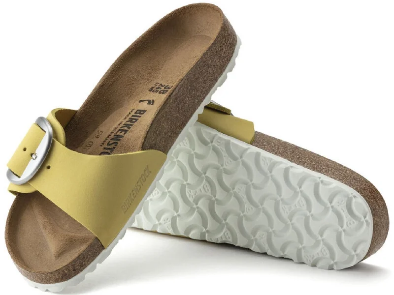 Plus Size Women's Wide - Width Platform Sandals in Black for Added Comfort and HeightBirkenstock: Madrid Big Buckle in Popcorn