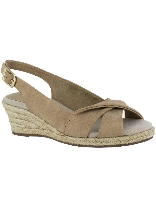 Women's Sandals with a Glitter - Coated Strap in Gold for a Sparkly Summer OutfitMaureen Womens Faux Leather Slingback Wedge Sandals Women's Sandals with a Glitter - Coated Strap in Gold for a Sparkly Summer OutfitMaureen Womens Faux Leather Slingback Wedge Sandals