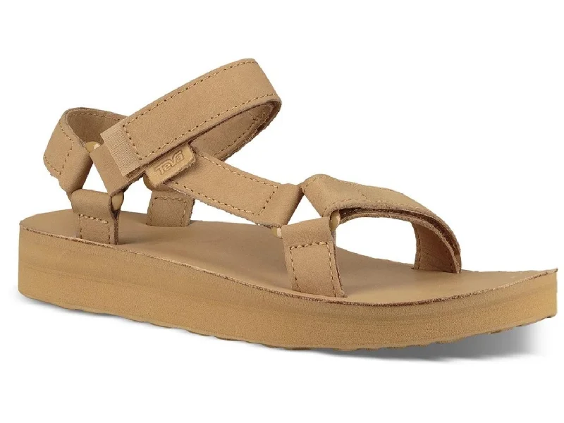 Waterproof Women's Rubber Beach Sandals with Arch Support in Blue for Water ActivitiesTeva: Midform Universal Leather in Desert Sand