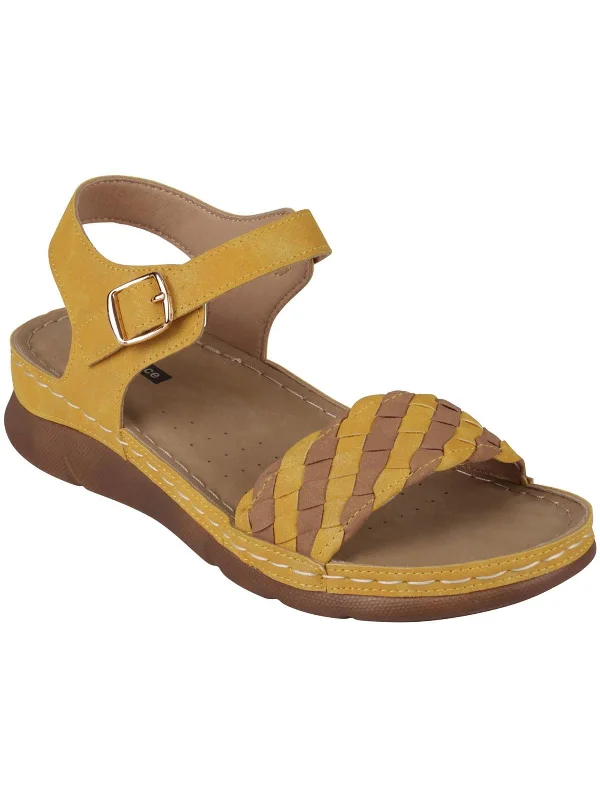 Lightweight Women's Mesh - Paneled Sandals in Yellow for BreathabilityMillis Womens Faux Leather Ankle Flat Sandals Lightweight Women's Mesh - Paneled Sandals in Yellow for BreathabilityMillis Womens Faux Leather Ankle Flat Sandals