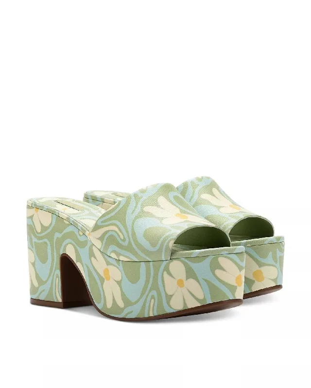 Lightweight Women's Mesh - Paneled Sandals in Yellow for BreathabilityMiso Platform Sandal In Tea Flower Lightweight Women's Mesh - Paneled Sandals in Yellow for BreathabilityMiso Platform Sandal In Tea Flower