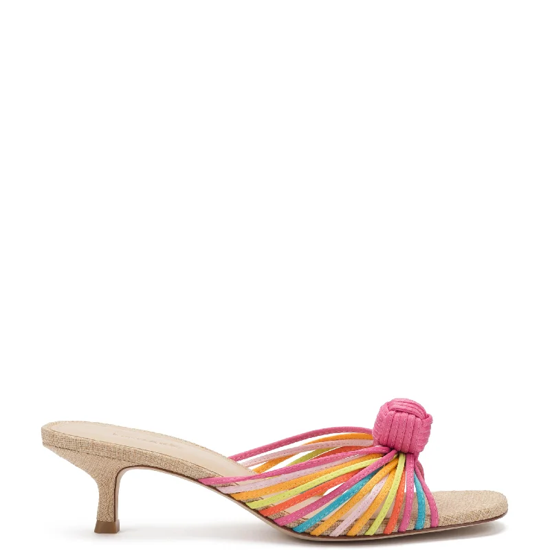 Orthopedic Women's Sandals with Arch Support in Gray for Foot HealthValerie Mule In Multicolor Satin and Raffia